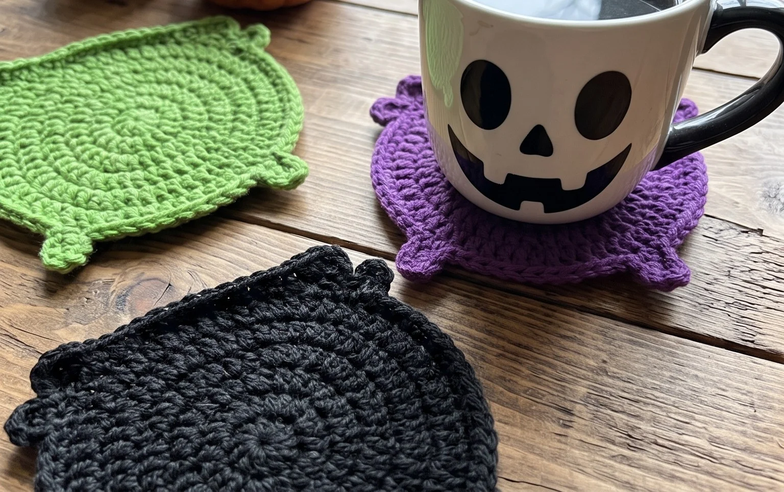 Crochet Cauldron Coasters